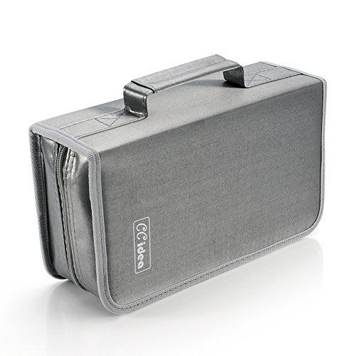 CCidea CCidea CD Case DVD Storage Holder 128 Capacity DVD Cases Organizer CD Plastic Protective Carrying BinderPortable Cd Wallet for Home Travel Gray 