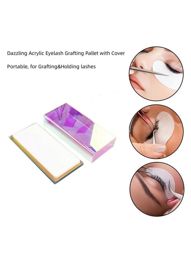 LIXIMMAZN Eyelash Grafting Pallet With Cover Dust Proof Acrylic Lash Tile Holder Dazzling Eyelash Extensions Storage Gasket Pads For Salon Beauty Artist (Dazzling S) - Image 4
