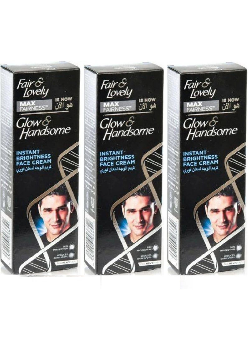 Fair & Lovely Three Pieces Of Glow And Handsome Instant Brightening Face Cream 3x50 gm - Image 1