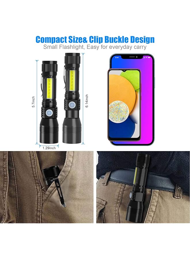 PROTON UV Flashlight Black Light 3 in 1 Super Bright Small Rechargeable Flashlights 3000 High Lumens Waterproof Magnetic LED Flashlight 7 Modes Pocket Flash Light (1 Pack Uv Flashlight) - Image 5