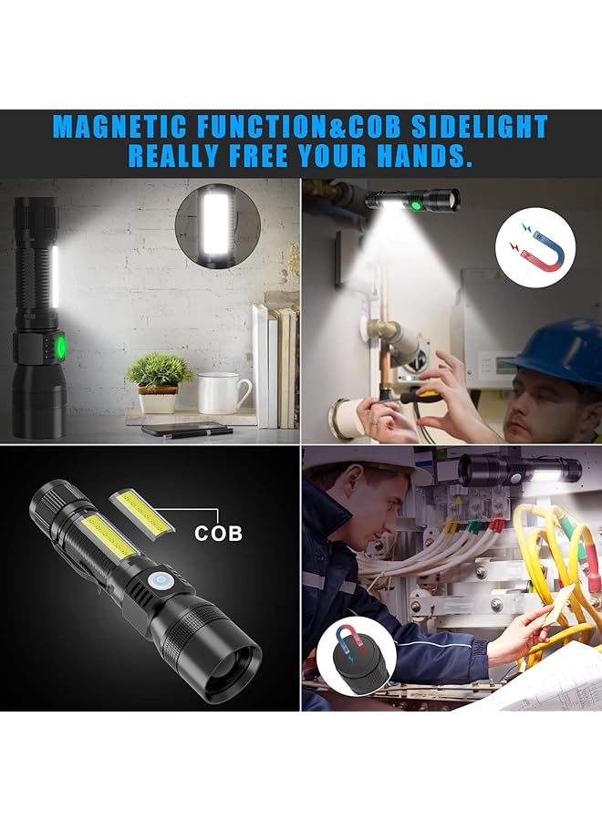 PROTON UV Flashlight Black Light 3 in 1 Super Bright Small Rechargeable Flashlights 3000 High Lumens Waterproof Magnetic LED Flashlight 7 Modes Pocket Flash Light (1 Pack Uv Flashlight) - Image 3
