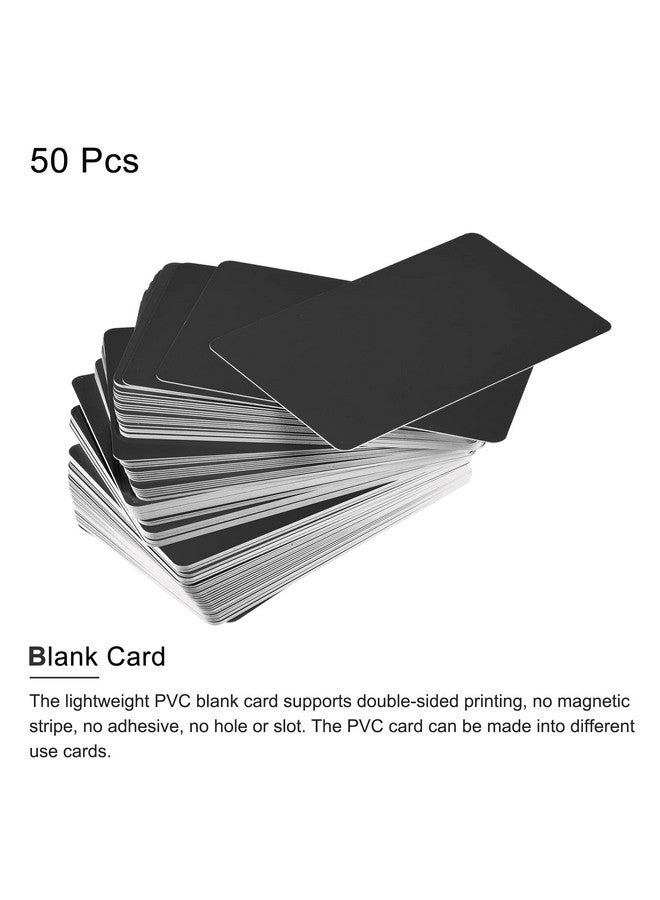 MECCANIXITY Blank Pvc Cards Black Plastic Card 14Mil For Id Badge Printer Graphic Quality Pack Of 50 - Image 2