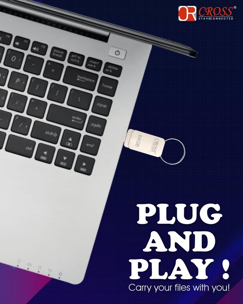CROSS Type-C OTG PENDRIVE,Premium Metal Body with USB 3.0 Technology, 180 Mbps HIGH Speed Data Transfer,16/32/64 128/256 (GB) Compatible with Smartphones, LAPTOPS, TV'S, Gaming Console ETC. (64 GB) - Image 3