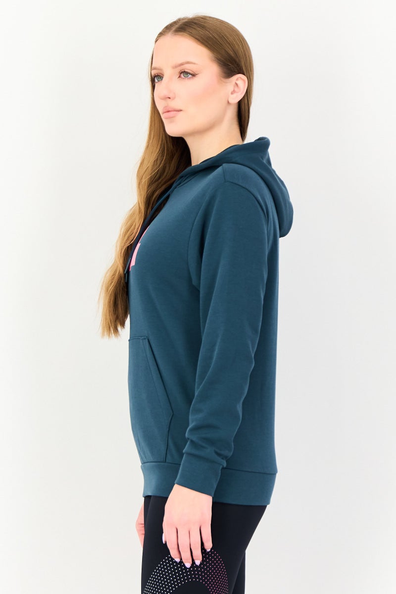 Adidas Women Sportswear Fit Long Sleeve Outdoor Hoodies, Green - Image 2