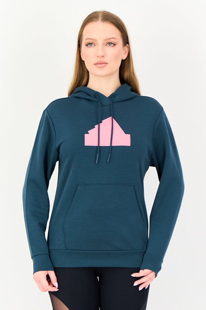 Adidas Women Sportswear Fit Long Sleeve Outdoor Hoodies, Green - Image 1