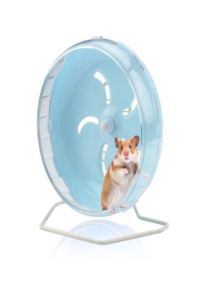 Yitexin Blue 8.4" Silent Hamster Wheel with Height-Adjustable Stand, Quiet Spinning Hamster Exercise Wheels, Small Animal Chinchilla Running Toys Cage Accessories for Gerbils Mice Rats (Blue) - Image 1