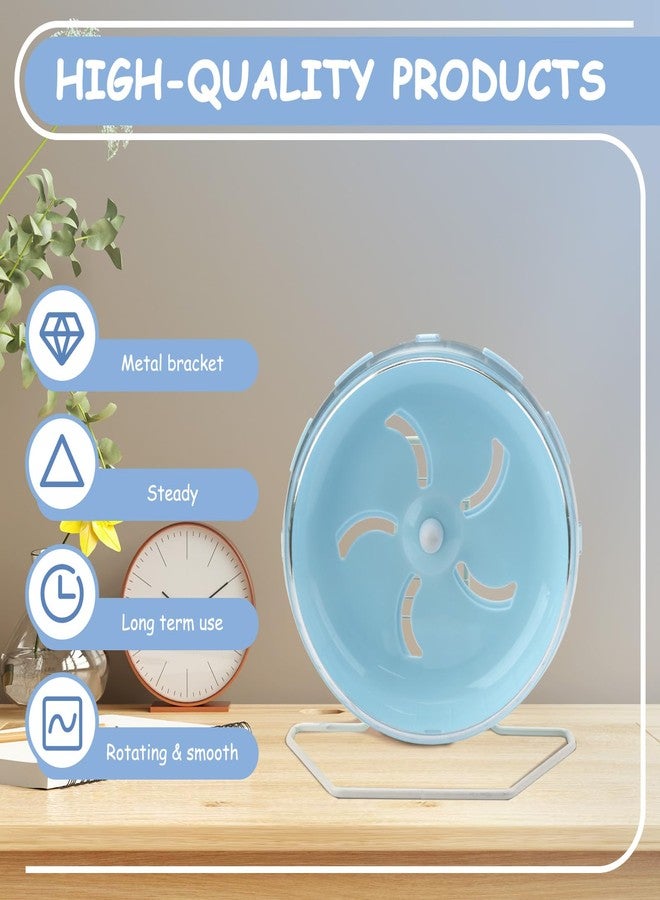 Yitexin Blue 8.4" Silent Hamster Wheel with Height-Adjustable Stand, Quiet Spinning Hamster Exercise Wheels, Small Animal Chinchilla Running Toys Cage Accessories for Gerbils Mice Rats (Blue) - Image 3