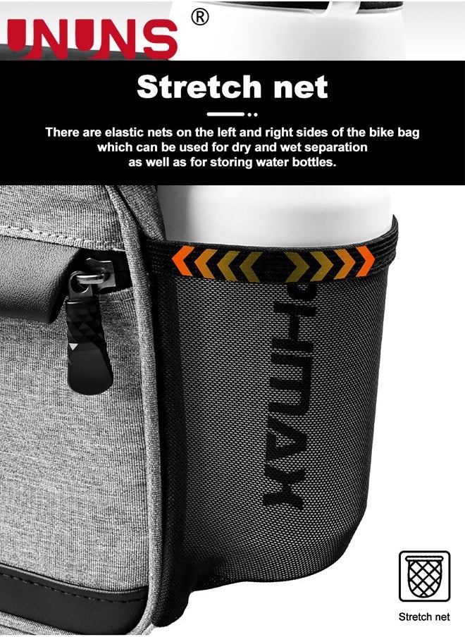 Bike Front Basket,Bicycle Handlebar Bag With Touch-Screen Phone Bag Fit Phone Under 7",Waterproof Cycling Phone Holder Bike Basket Pocket,Cold Warm Insulation Outdoor​Storage Pouch-Black 23x12x18cm