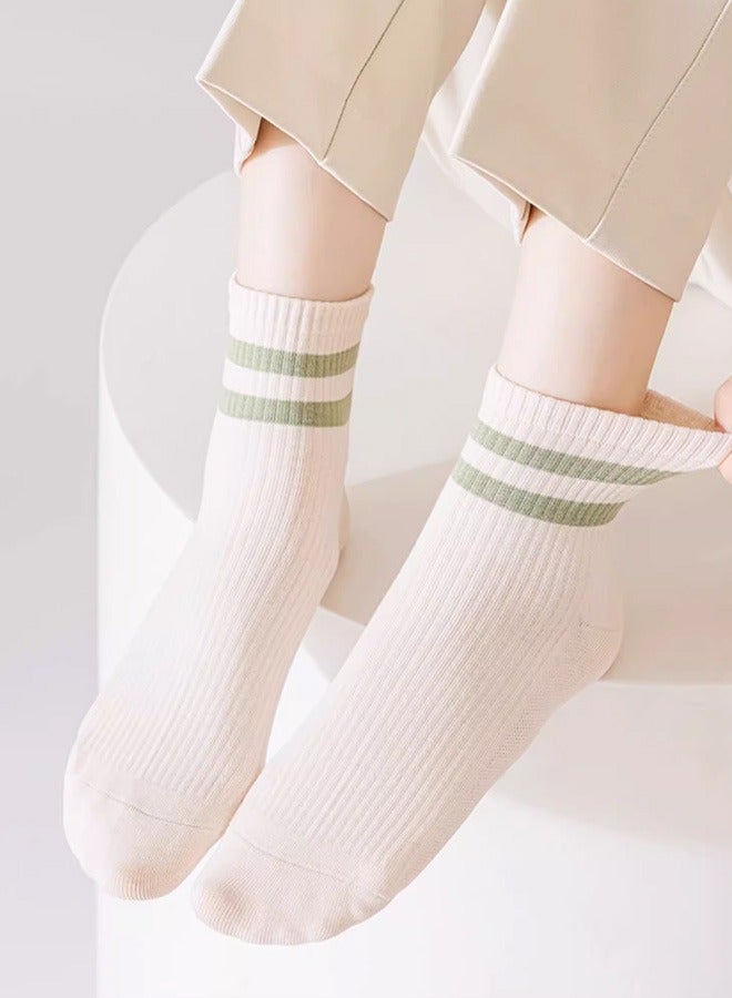 Women's mid length socks, thin for spring and summer seasons, odor resistant, sporty, breathable, made of cotton 85% polyamide fiber (nylon) 9% polyester fiber 3% polyurethane elastic fiber (spandex) 3% - Image 1