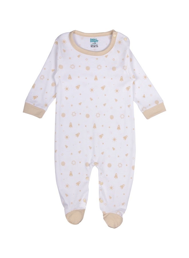 Babies Basic 5 Piece Unisex 100% Cotton Gift Set Include Bib, Romper, Mittens, Cap And Sleepsuit/Jumpsuit  - Image 3