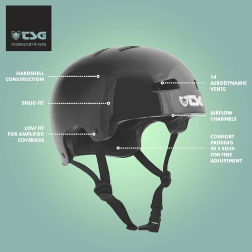 TSG Evolution Wmn Bike & Skate Helmet w/Snug Fit | Cycling, BMX, Skateboarding, Rollerblading, Roller Derby, E-Boarding, E-Skating, Longboarding, Skating | EPS Protection, Low Fit Design - Image 3