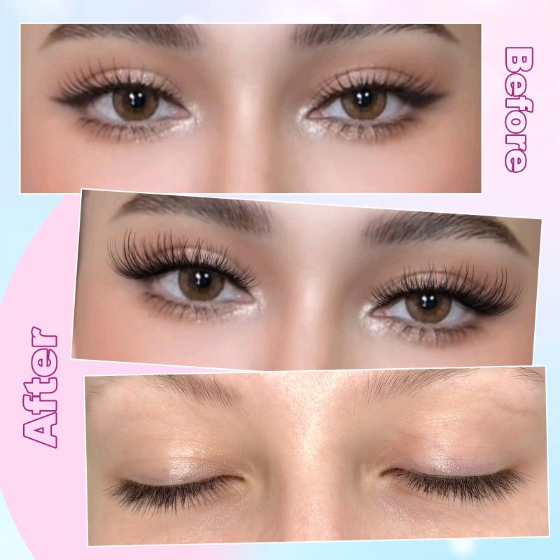 zanlufly Lash Clusters Natural Eyelash Clusters C-curly Lashes DIY Cluster Eyelash Extensions 10-14MM Individual Lashes 180PCS Lash Extension by zanlufly - Image 4