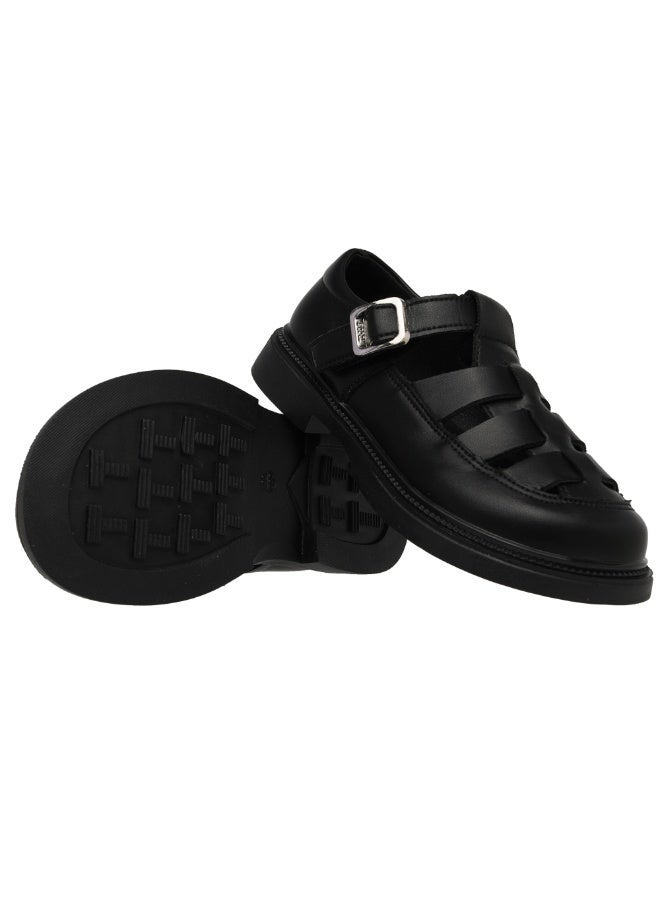 لاكي كيدز صندل صيفي للفتيات من ماركة "لوكى كيدز"، مصنوع من الجلد الناعم والمطاط، مغلق القدم، مسطح، مناسب للأطفال الصغار/الأطفال الصغار/الأطفال الكبار. - Image 3