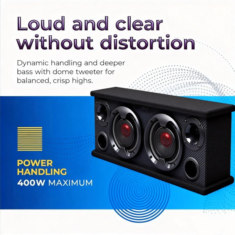 SONDPEX 6.5 Speakers,2-Way Car Speakers,Door Speaker,Car Audio Tweeters,Speaker System Full Range,400W Max,4 Ohm,Wide Frequency Response,Enhanced Bass,Coaxial,Car Stereo System - Image 2