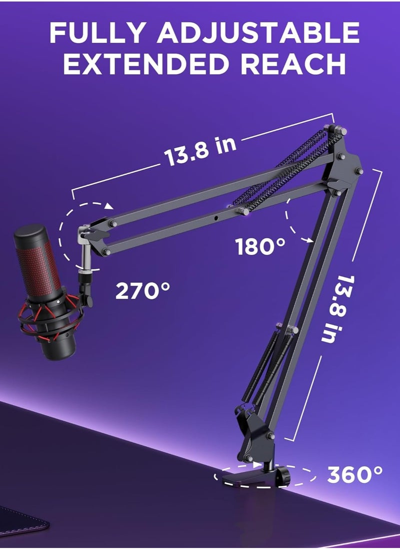 InnoGear - InnoGear Boom Arm Microphone Mic Stand for Blue Yeti HyperX QuadCast SoloCast Snowball Fifine Shure SM7B and other Mic, Medium - Image 1