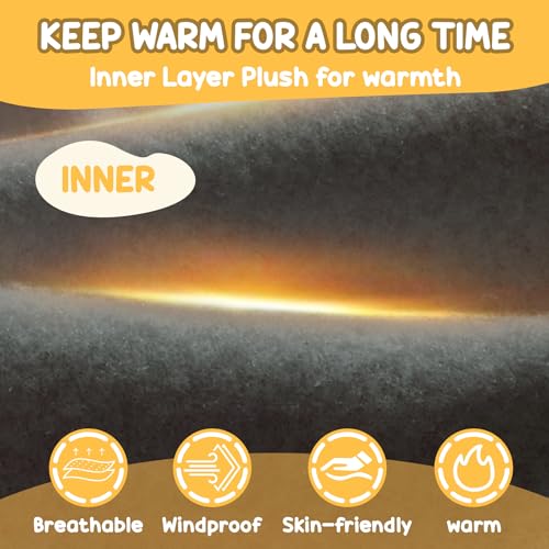 Sukeen Kids Winter Balaclava Ski Mask for Girls Boys Breathable Face Mask Warmer Face Cover with Neck Gaiters for Outdoor Black - Image 2