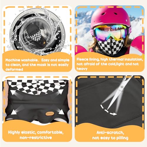 Sukeen Kids Winter Balaclava Ski Mask for Girls Boys Breathable Face Mask Warmer Face Cover with Neck Gaiters for Outdoor Black - Image 4
