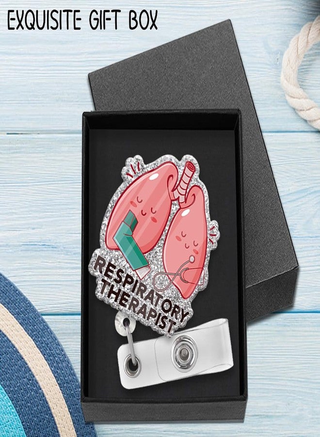 ZBBFSCSB Respiratory Therapist Fun Glitter Badge Scroll Retractable, Cute Badge Holder for Respiratory Therapist, Christmas Birthday Graduation Gift for Doctor Nurse Respiratory Physician Assistant - Image 4