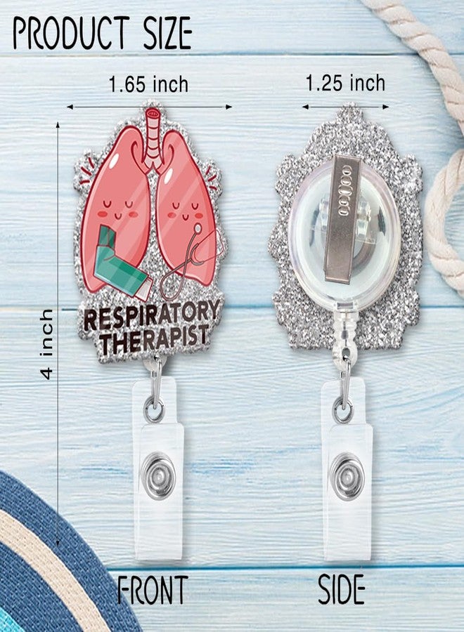 ZBBFSCSB Respiratory Therapist Fun Glitter Badge Scroll Retractable, Cute Badge Holder for Respiratory Therapist, Christmas Birthday Graduation Gift for Doctor Nurse Respiratory Physician Assistant - Image 2