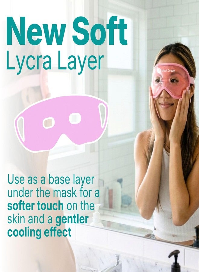 Medi Grade Cooling Gel Eye Mask for Puffy Eyes, Pink Set – Reusable Gel Eye Mask and Cooling Eye Pads with Thermo-Bag for Dark Circles and Morning/Night Skincare Routine – Reversible Cold Eye Mask - Image 3