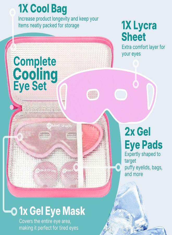 Medi Grade Cooling Gel Eye Mask for Puffy Eyes, Pink Set – Reusable Gel Eye Mask and Cooling Eye Pads with Thermo-Bag for Dark Circles and Morning/Night Skincare Routine – Reversible Cold Eye Mask - Image 4