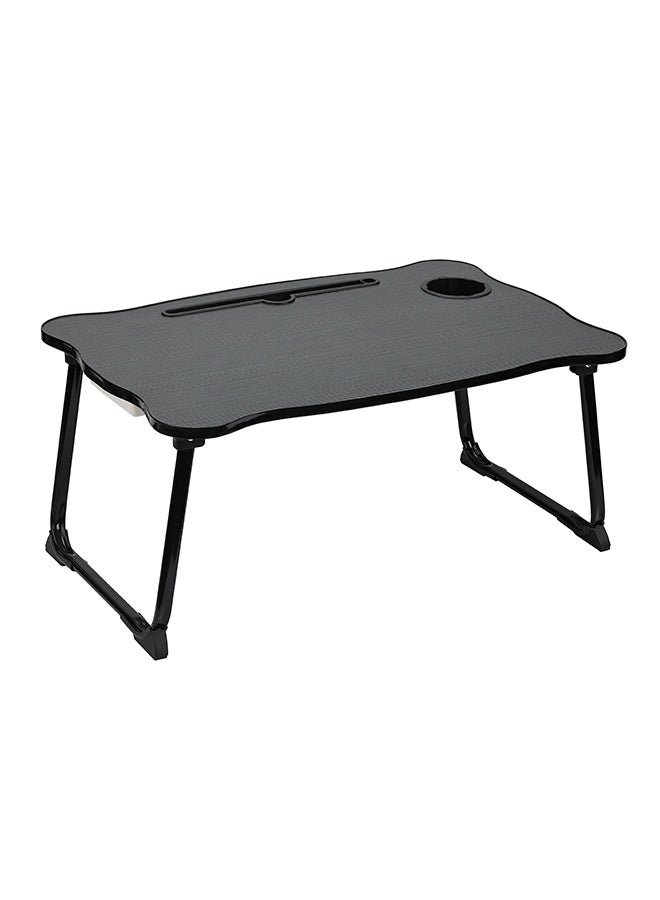 LAWAZIM Folding Table With Drawer - Black Color - Laptop Bed Tray Desk with Flat Surface, Device Slot, Cup Holder, and Storage Drawer - for Bed, Sofa, Floor, Studying, Eating, Reading, and Writing - Image 4