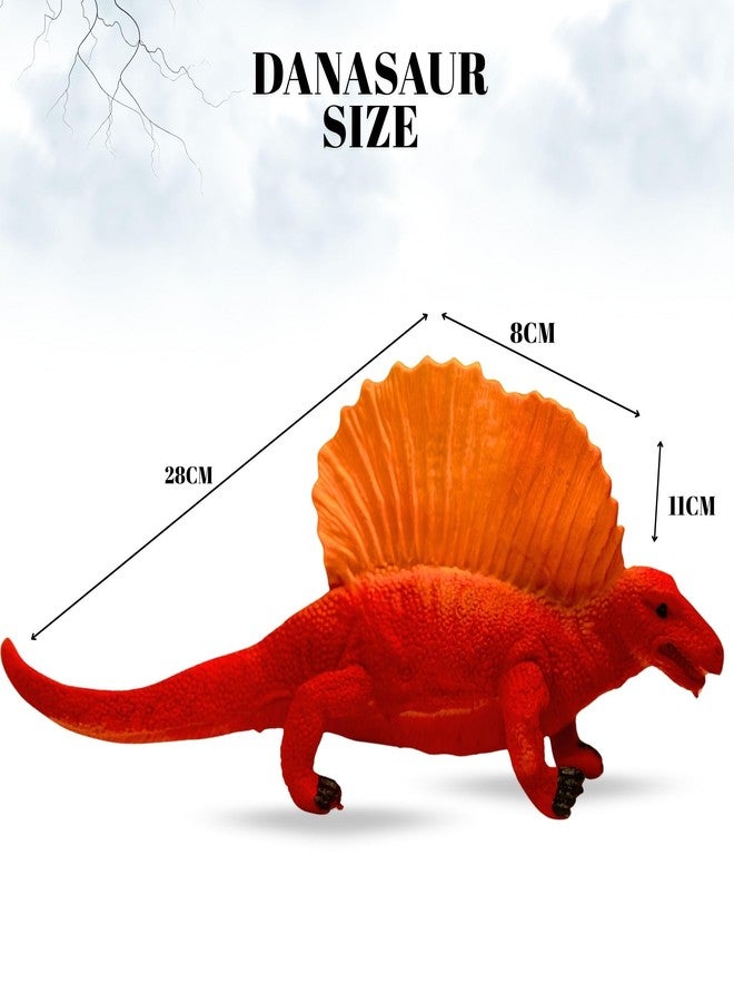 MALLEXO Big Size Realistic Dinosaur Action Figure Toy for Kids 3+| 1Pcs Forest Dino with 7Pcs Jungle Set Accessories Prehistoric Lizard Wildlife Animal Figurine Playset for Boys & Girls Birthday Gifts - Image 2