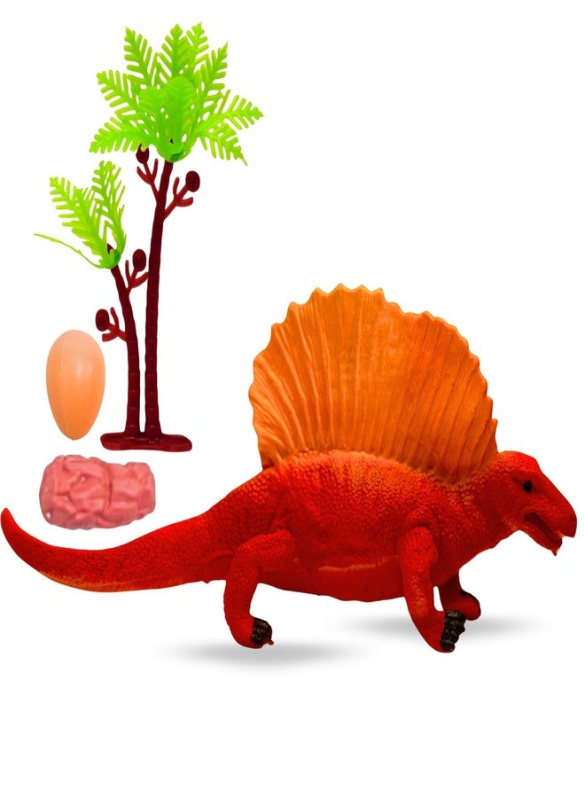 MALLEXO Big Size Realistic Dinosaur Action Figure Toy for Kids 3+| 1Pcs Forest Dino with 7Pcs Jungle Set Accessories Prehistoric Lizard Wildlife Animal Figurine Playset for Boys & Girls Birthday Gifts - Image 1