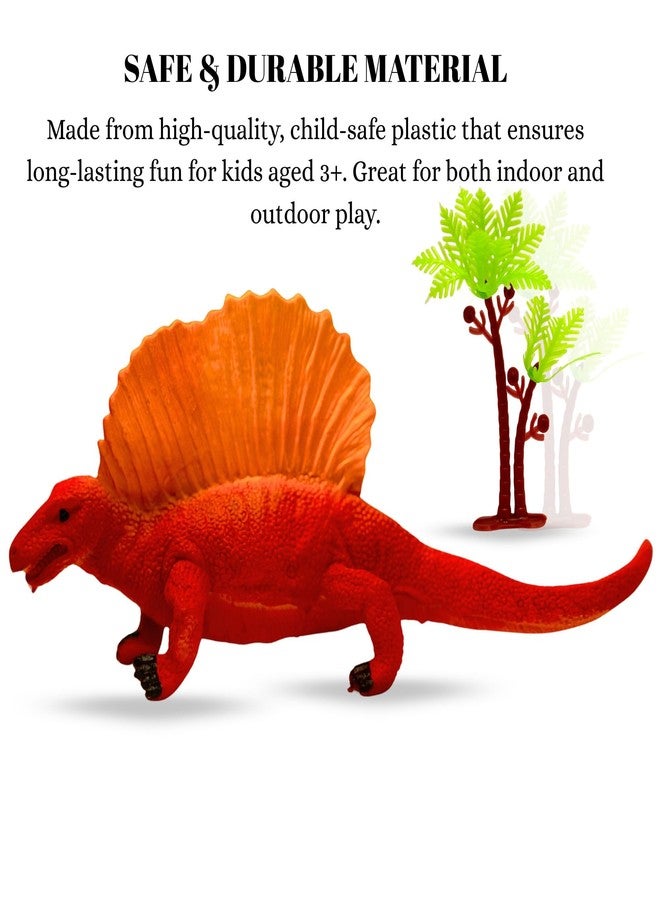 MALLEXO Big Size Realistic Dinosaur Action Figure Toy for Kids 3+| 1Pcs Forest Dino with 7Pcs Jungle Set Accessories Prehistoric Lizard Wildlife Animal Figurine Playset for Boys & Girls Birthday Gifts - Image 3