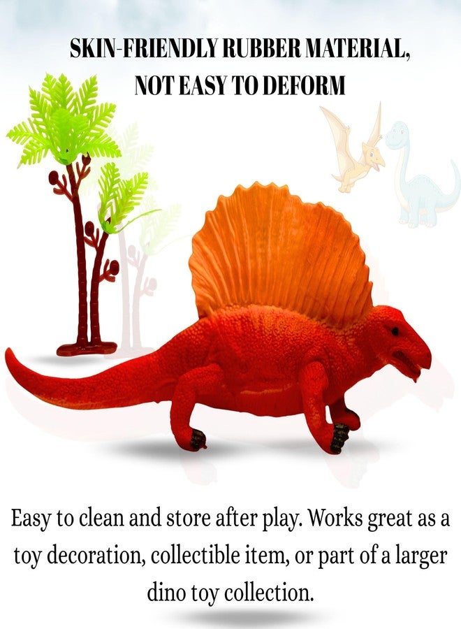 MALLEXO Big Size Realistic Dinosaur Action Figure Toy for Kids 3+| 1Pcs Forest Dino with 7Pcs Jungle Set Accessories Prehistoric Lizard Wildlife Animal Figurine Playset for Boys & Girls Birthday Gifts - Image 4