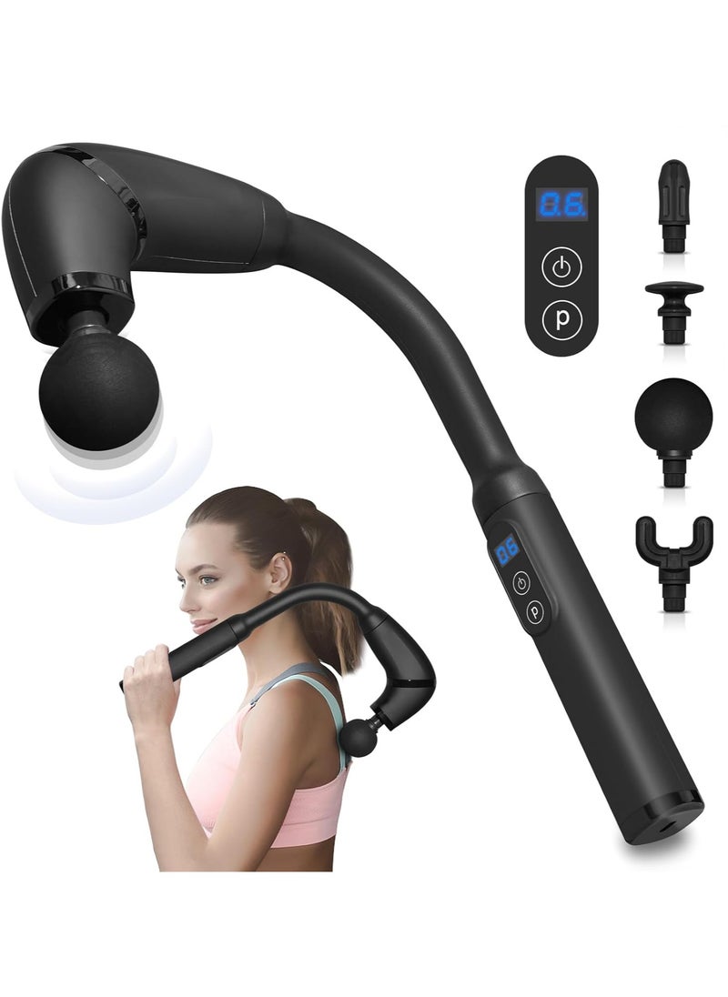 FARROBIZZ Massage Gun Deep Tissue with Upgraded Extension Handle, Portable Percussion Muscles/Neck/Shoulders/Waist/Legs Massager for Pain Relief Deep Tissue with 4 Massage Heads, 3 Modes & 6 Speed Levels  - Image 1