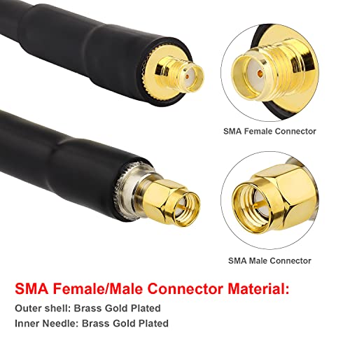 XRDS -RF 10FT KMR400 SMA Male to SMA Female Low-Loss Coax Cable for 3G 4G LTE, 5G Modems/Routers, Ham, ADS-B, SDR, GPS - Image 3