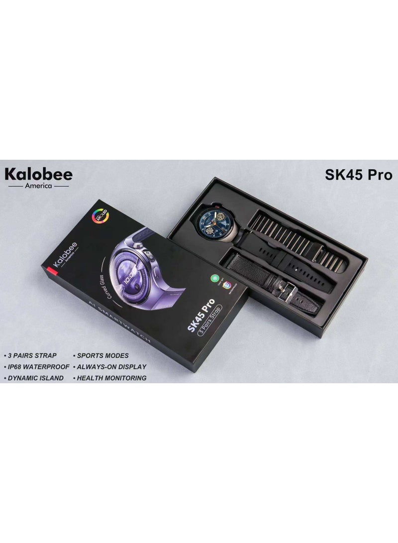 Kalobee SK45 Pro New Watch 5 Smart Watch with 1.53" AMOLED Display, IP68 Waterproof, Fitness & Health Tracker, Heart Rate & Sleep Monitor, Wireless Connectivity, 3 Interchangeable Straps, Smartwatch for Men & Women - Image 5