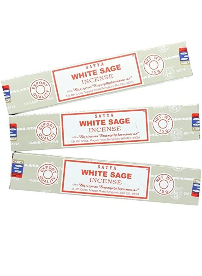 Satya Satya White Sage Incense Sticks - Pack of 3 