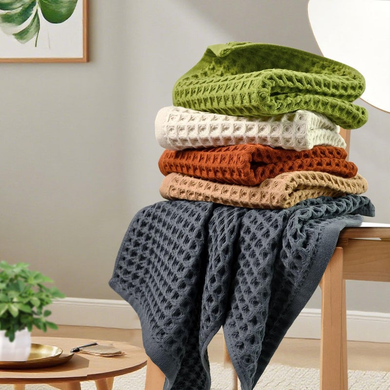 Jacquotha Waffle Hand Towel Set (5 Colors) â€“ Cotton Soft Lint-Free Quick Drying Towels for Family, Bathroom, Gym, Spa, Kitchen, 13â€ x 29â€ - Image 4