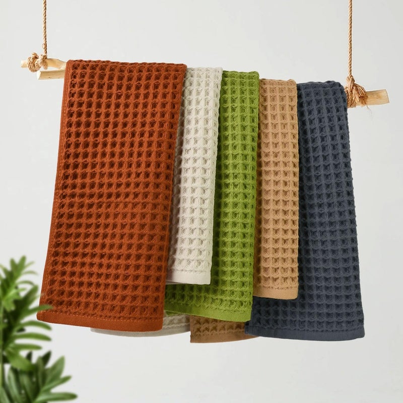Jacquotha Waffle Hand Towel Set (5 Colors) â€“ Cotton Soft Lint-Free Quick Drying Towels for Family, Bathroom, Gym, Spa, Kitchen, 13â€ x 29â€ - Image 3