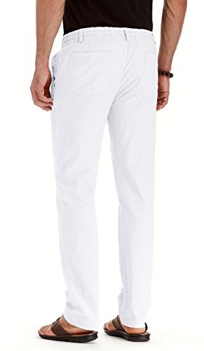 Sailwind Men's Drawstring Linen Pants Casual Summer Beach Loose Trousers - Image 2