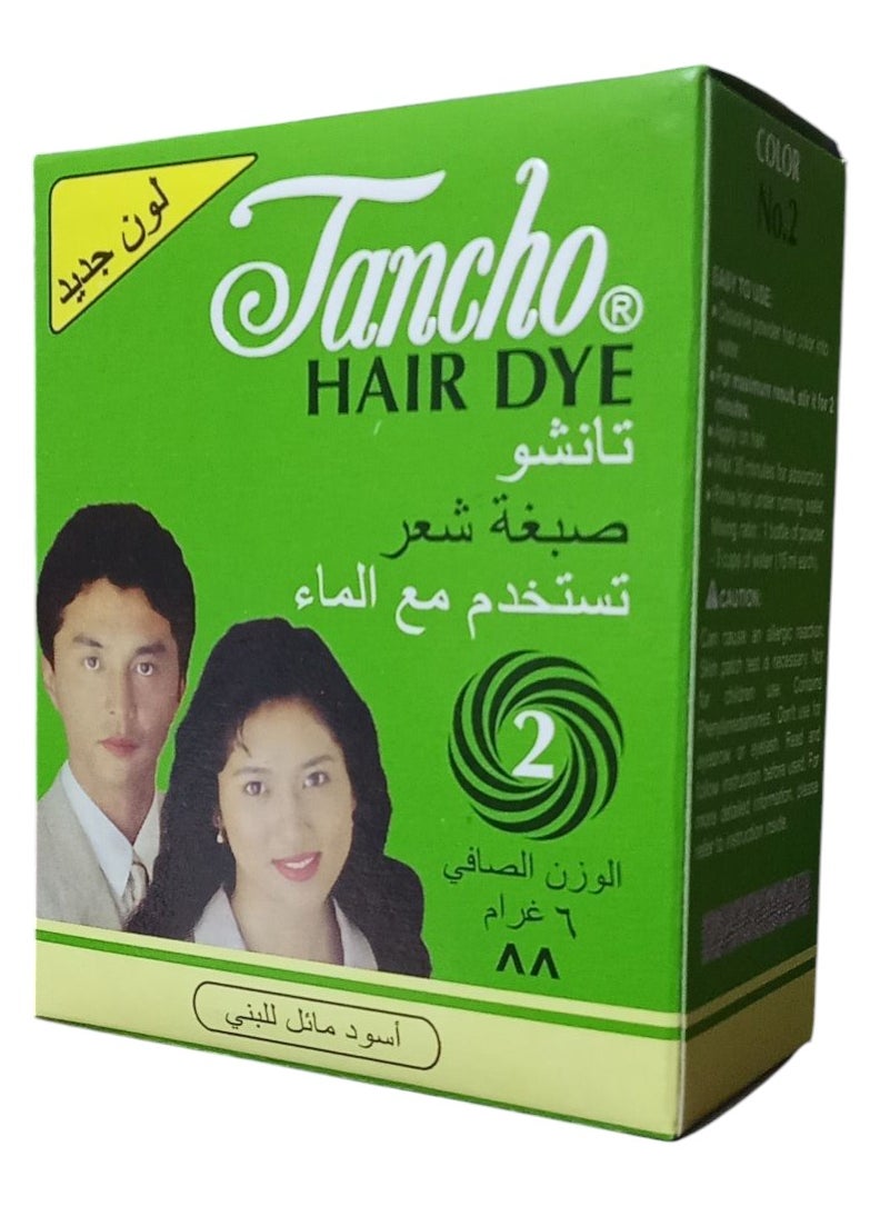 تانشو صبغة بودرة للشعر اسود مائل للبني 6جم  - Image 2