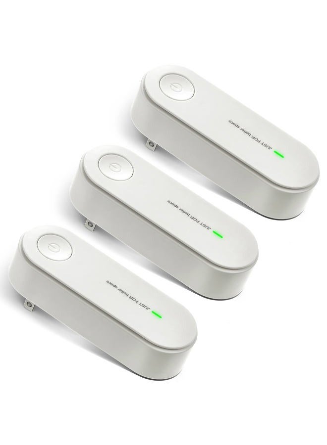 3 Pcs Air Purifier Plug in Portable Negative Ion Generator Filterless Home Air Ionizers Freshener Filter Cleaner for Removing Smell Pollutants Odor Dust Car Room Bedrooms Toilets Office