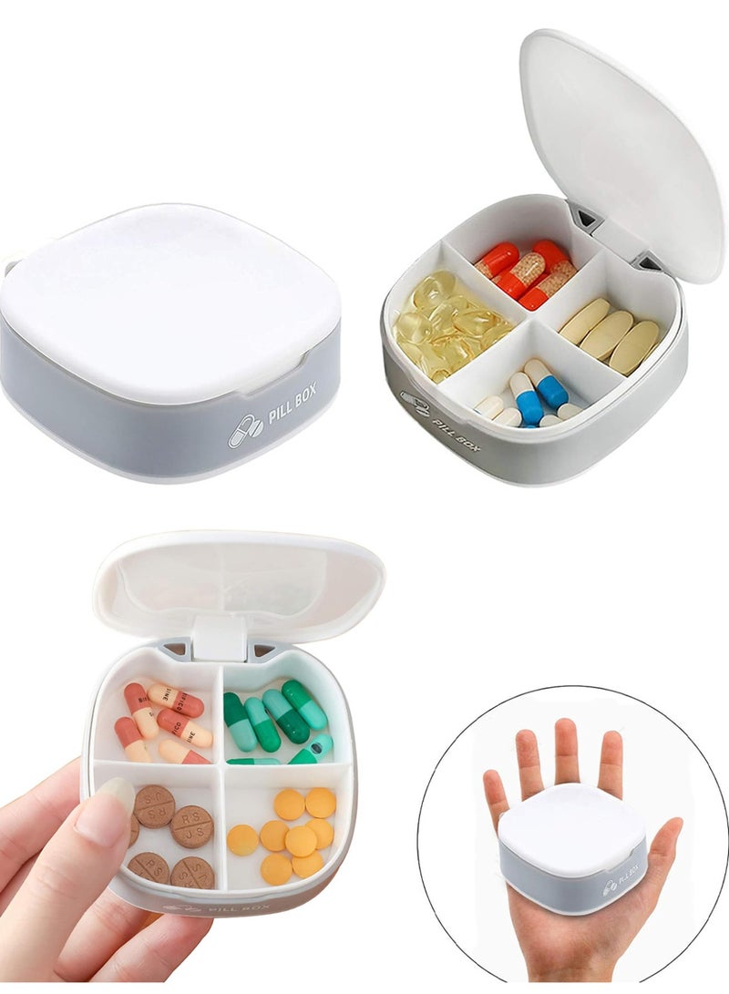 Portable Pill Case Folding Medicine Drugs Pills Capsule Tablet Container Boxs Mini Travel Portable Medicines Dispenser Box Plastic Empty Drug Organizer Pillbox Cases for Purse Pocket - Image 1