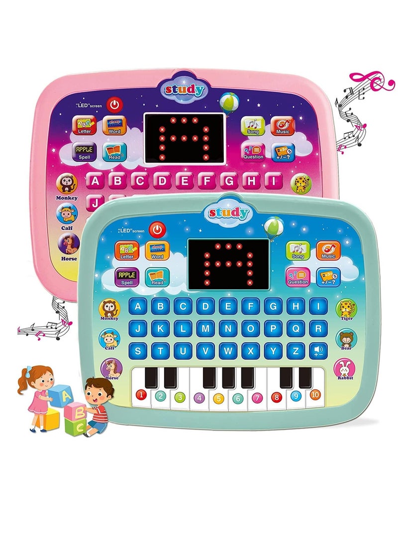 Kids Early Development Interactive Electronic Tablet with Teach Alphabet Numbers Word Music Math 3 Years+, Montessori Toys for Babies 6 12 18 Months+ Assorted Colors  - Image 1