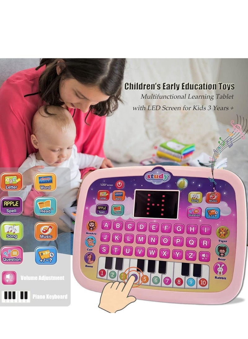 Kids Early Development Interactive Electronic Tablet with Teach Alphabet Numbers Word Music Math 3 Years+, Montessori Toys for Babies 6 12 18 Months+ Assorted Colors  - Image 4