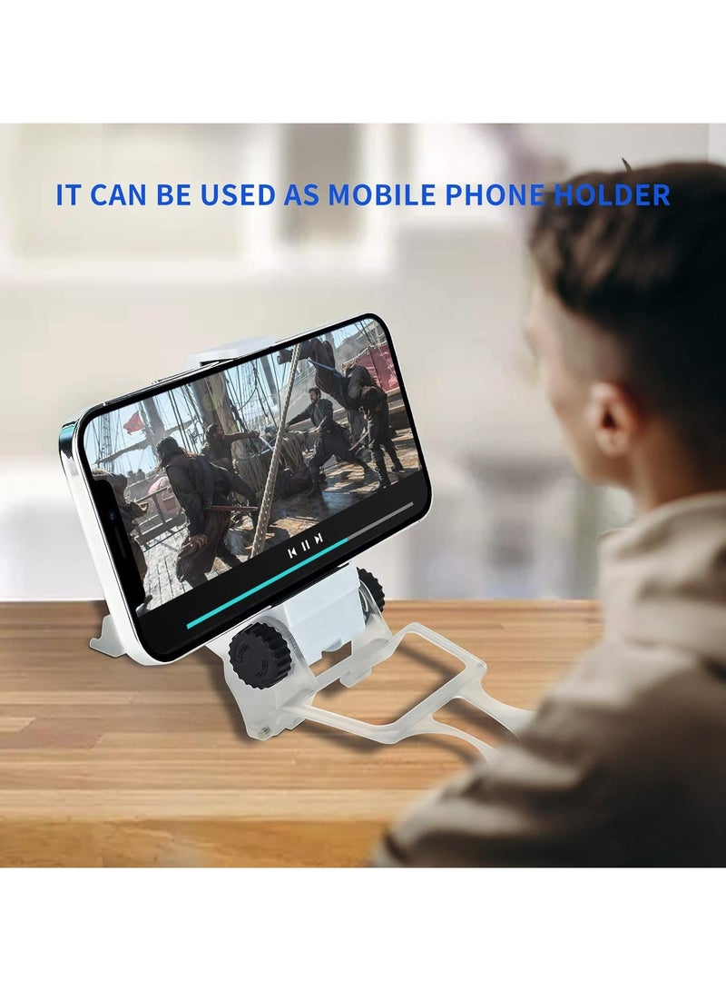 حامل هاتف لوحدة تحكم PS5، حامل هاتف محمول قابل للطي مع مشبك قابل للتعديل لوحدة تحكم PS5 DualSense اللاسلكية - أبيض - Image 5