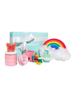 Nectar Bath Treats Kids Soap Gift Set, Kids Body Wash, Bath Bombs For Kids, Fun Soaps for Sensitive Skin, Whipped Soap, Mini Bar Soaps, Bath Bomb with Surprise Ring Inside, Vegan Skin Care for Kids (Beautifly Kids) 