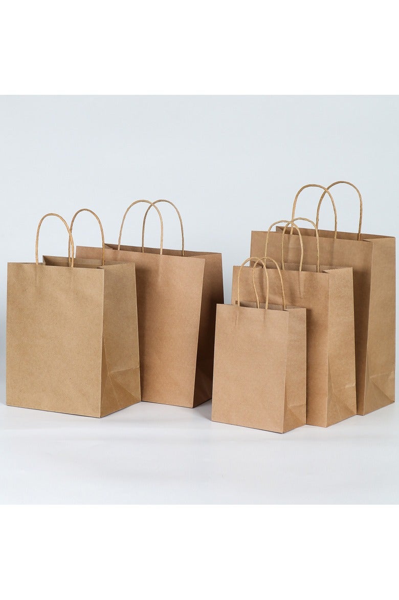 Custom Brown Kraft Paper Bags for Coffee, Tea, Takeaway, Gifts  Shopping – Eco-Friendly  Durable (15*8*21cm, 21*11*17cm, 21*14*27cm, 28*15*28cm, 25*12*32cm)   50 Pieces