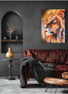 Framed Canvas Wall Art Stretched Over Wooden Frame, Lion Close-Up Painting, For Home, Living Room, Office Decor - pzsku/ZCD4908A2D68F708F9D42Z/45/_/1689684193/b2cf9abd-5e88-4647-a176-d1430a9bdd82