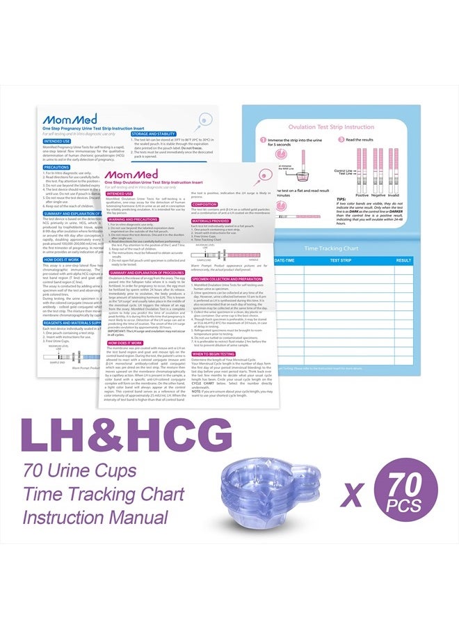 MomMed - Ovulation 50 Tests Kit + 20 Pregnancy Tests Kit (LH50-HCG20) - Image 1