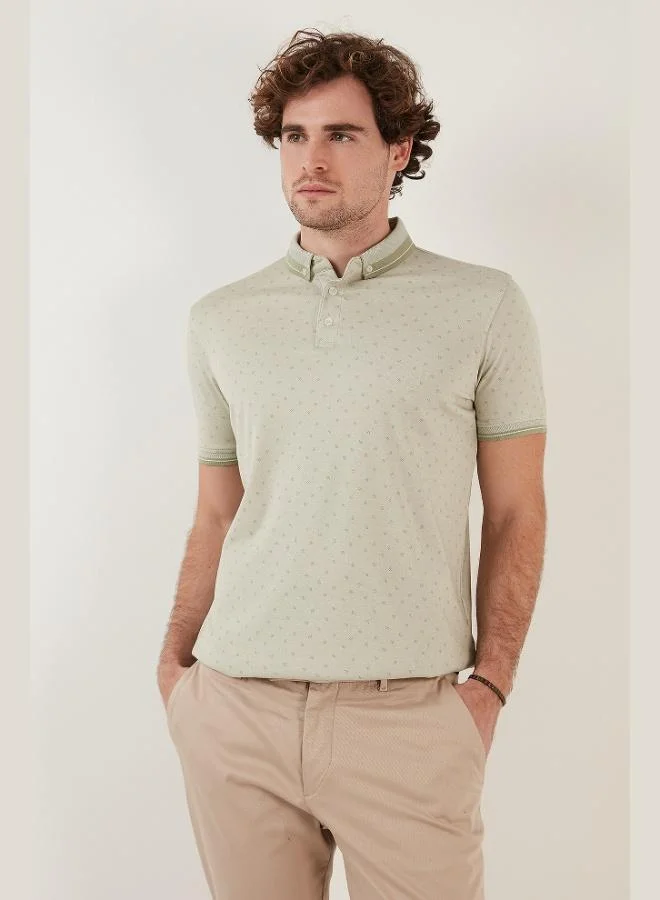 Buratti Cotton Blend Patterned Slim Fit Polo Shirt Men's POLO COLLAR T-SHIRT 646B3250