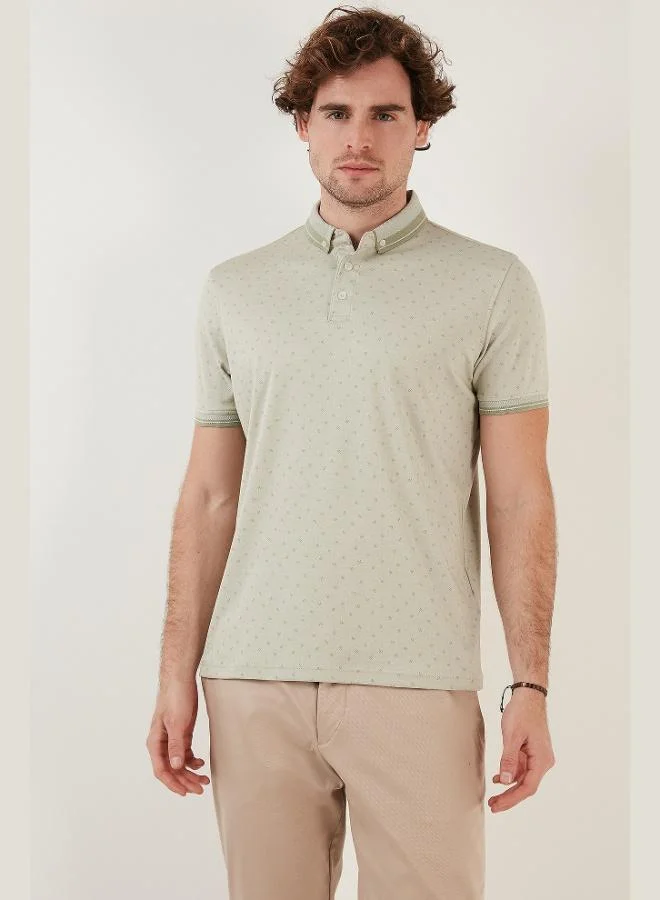 Buratti  Buratti Cotton Blend Patterned Slim Fit Polo Shirt Men's POLO COLLAR T-SHIRT 646B3250 for Men | Best Price UAE