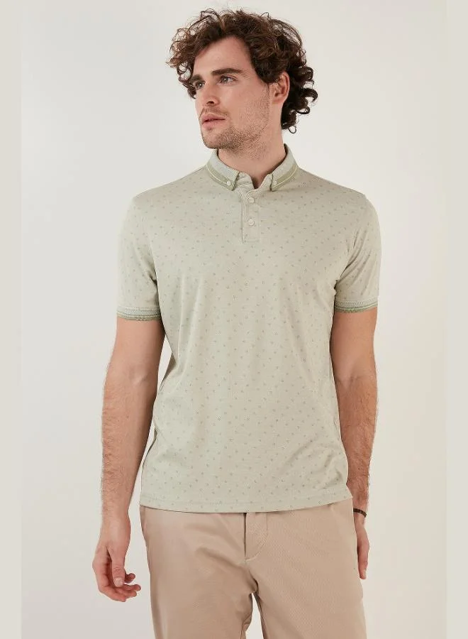 Buratti  Buratti Cotton Blend Patterned Slim Fit Polo Shirt Men's POLO COLLAR T-SHIRT 646B3250 for Men | Best Price UAE